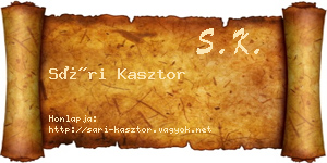 Sári Kasztor névjegykártya